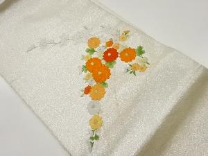 菊に紅葉模様刺繍名古屋帯